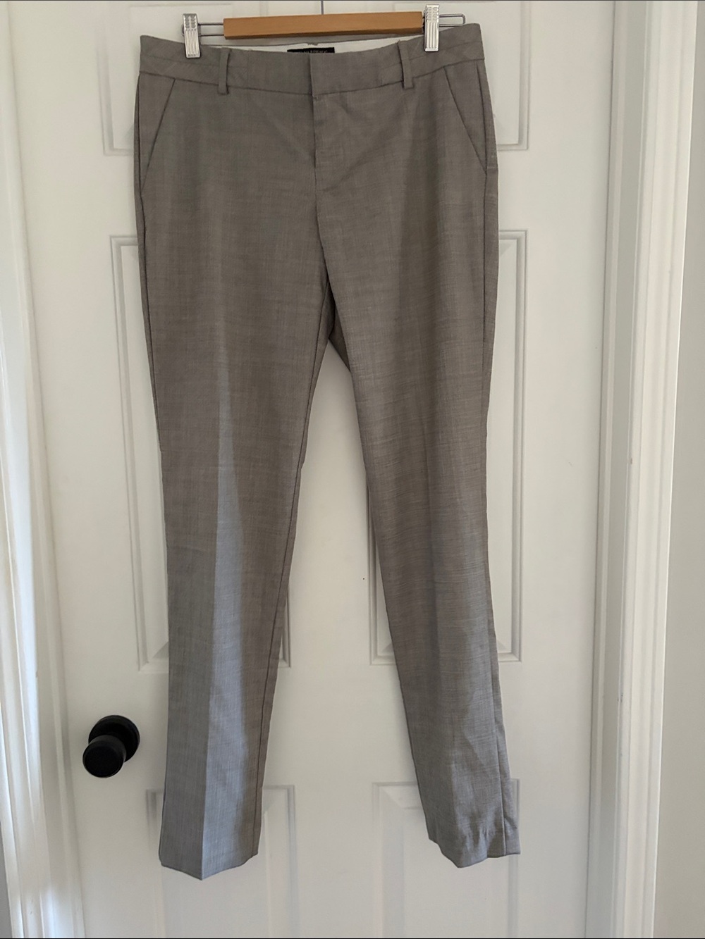 Banana Republic Straight-Leg Dress Pants in Light Gray